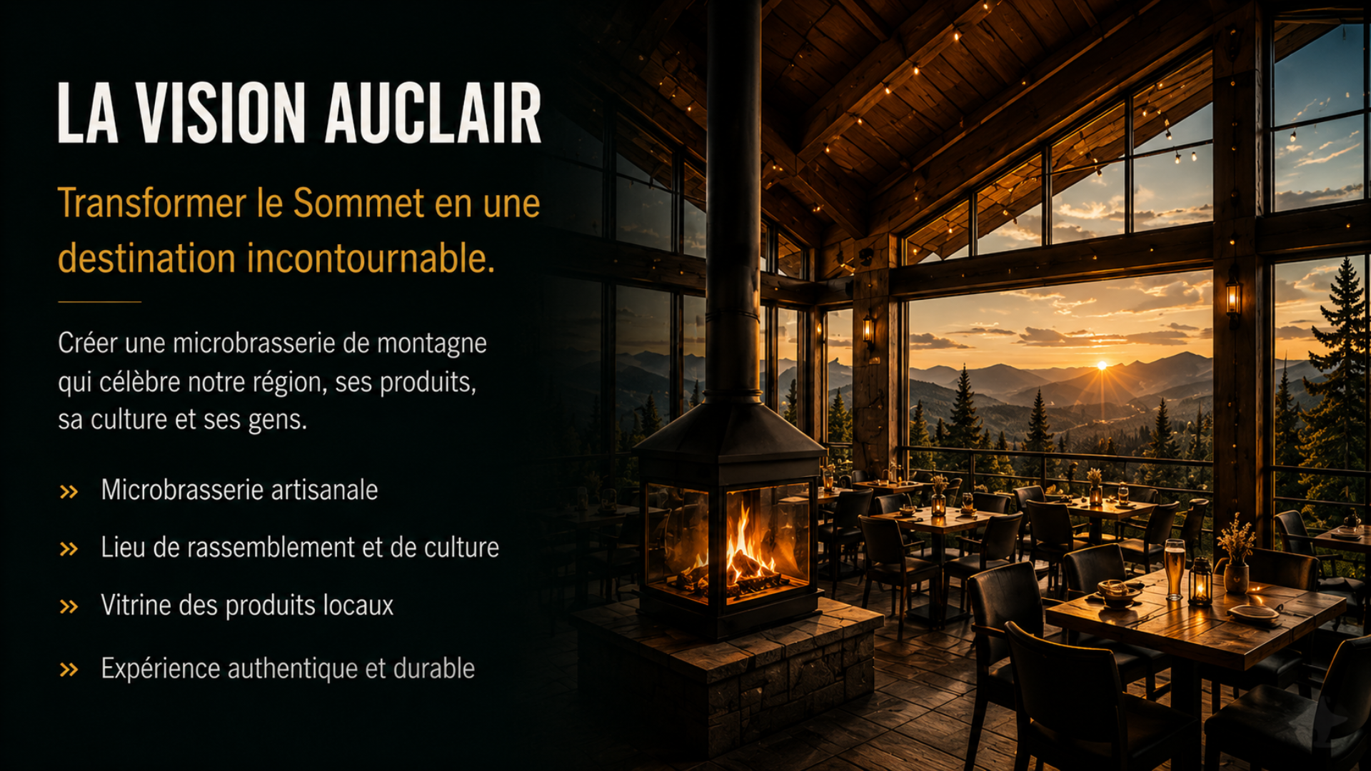Vision Auclair : microbrasserie de montagne, lieu de rassemblement et bière artisanale ancrée dans le terroir SBDL.